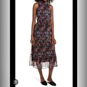 Sam Edelman Floral Plisse Midi Dress